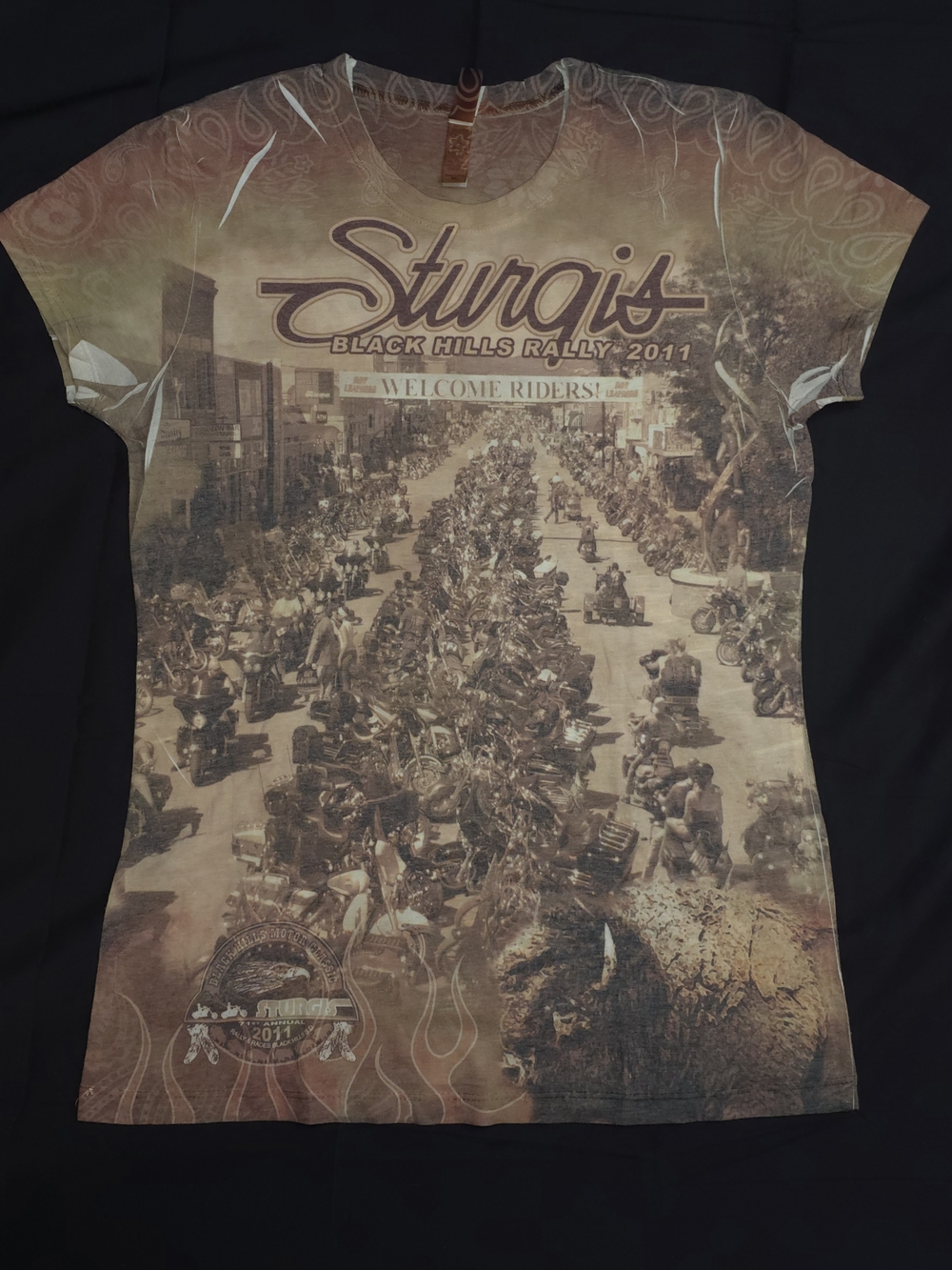 ✨ VINTAGE 2011 Sturgis All Over Print Tee - Size XL ✨